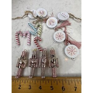 Christmas‎ Ornaments Nutcracker Candy Cane Snowflake Rainbow Joy Warm Wishes Lot